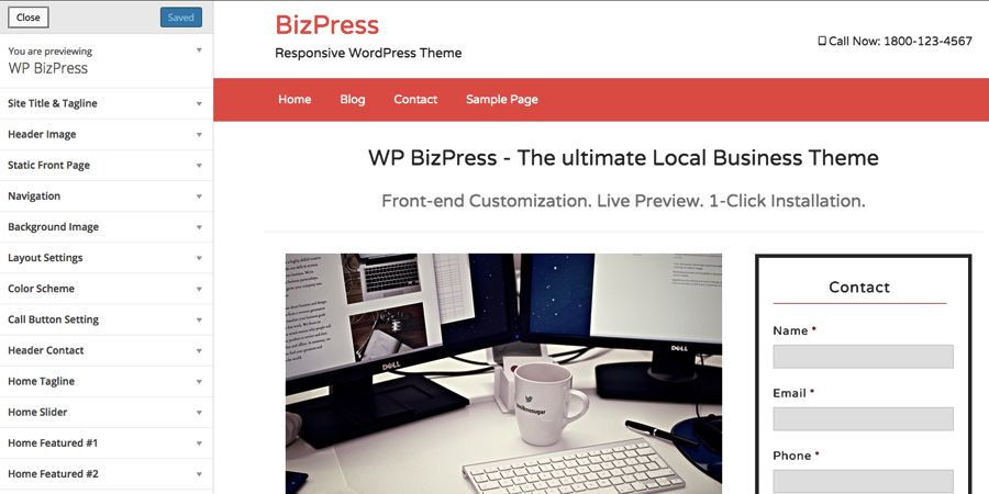 bizpress-live-preview